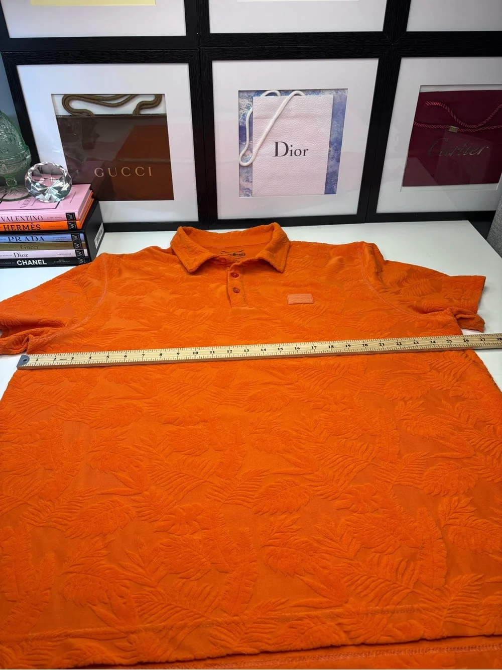 Snoop Dogg Men's Jacquard Terry Short Sleeve Polo Shirt  Like New 3XL Tropical